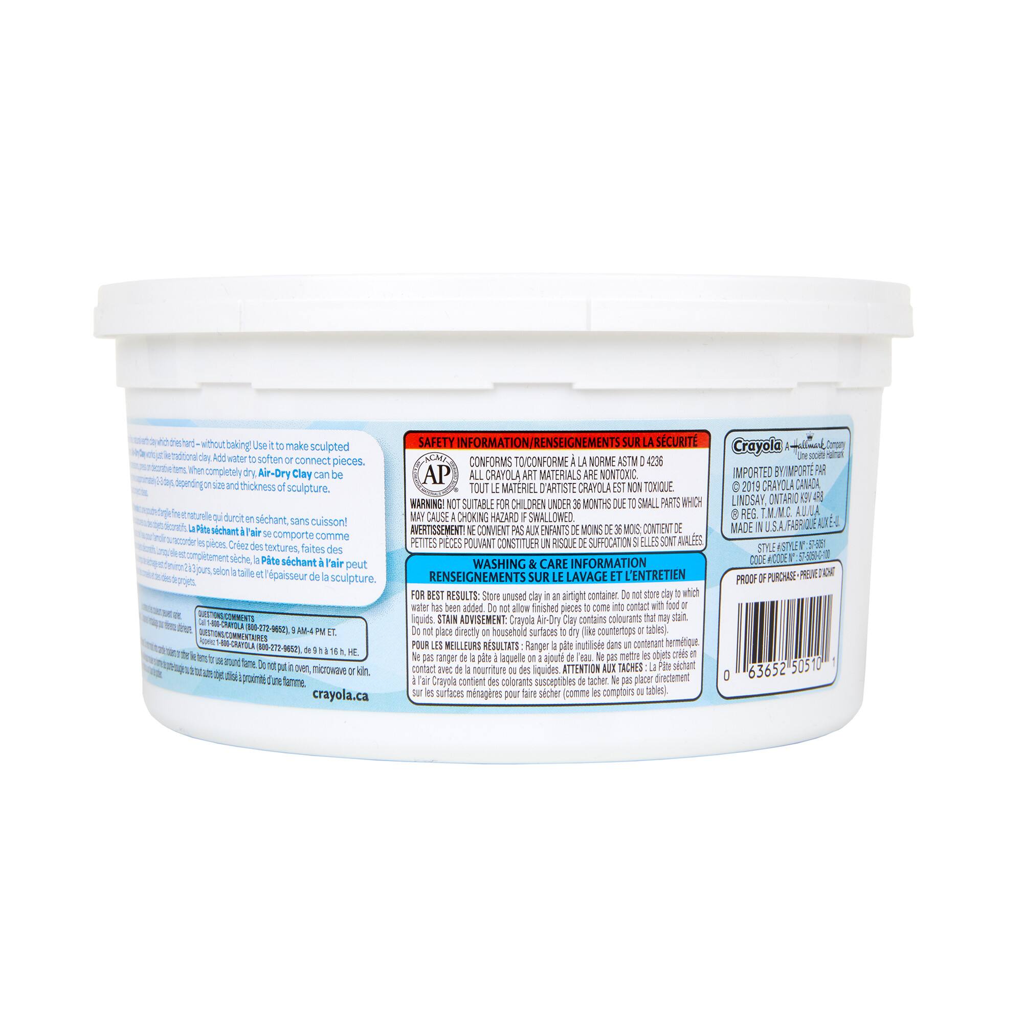 Crayola Air Dry White Clay, 2.5lb.